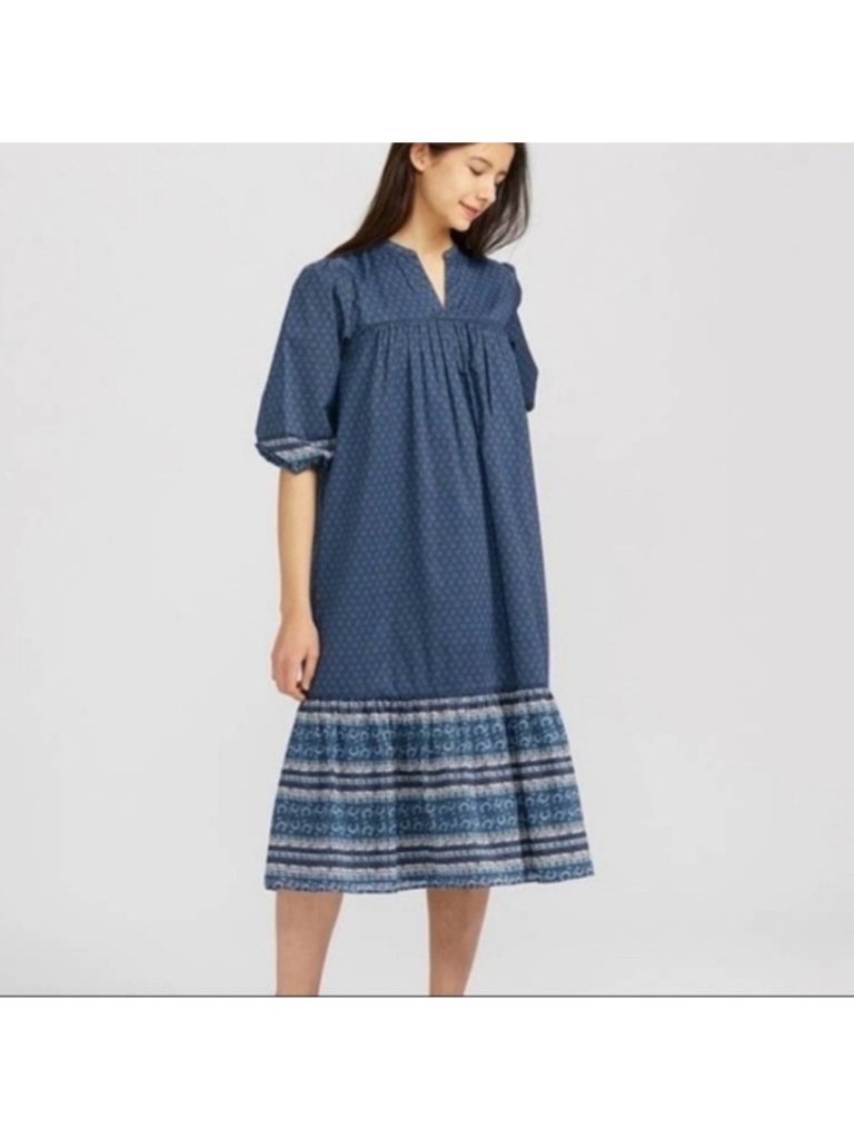 New Uniqlo X Anna Sui Women’s Dress Collaboration Cottage Core Light Weight Sz L — image 3 of 8